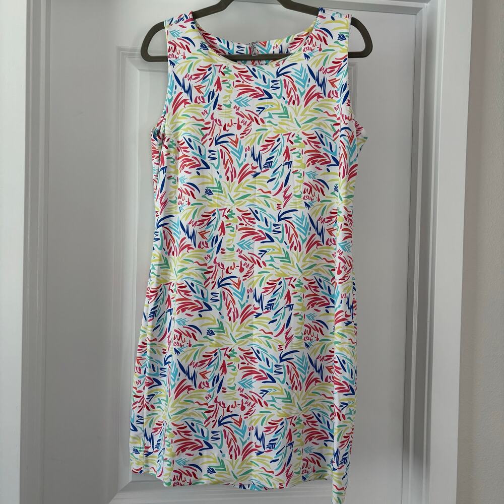 Lulu-B Retro Funky Mini Dress Size Large Beachy preppy vacation cruise lounge